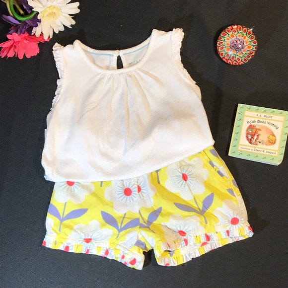 Mini Boden Other - 🎉HP💕🎉Mini Boden Cantaloupe Flower Stamp Shorts